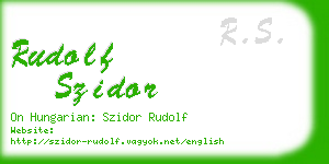 rudolf szidor business card